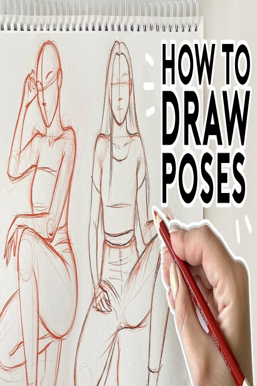 HOW TO DRAW POSES- Half Body & Sitting Poses  Drawing Tutorial