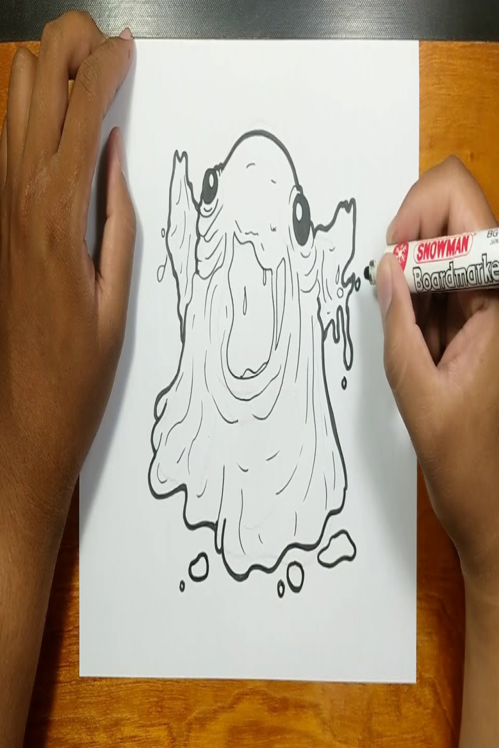 How to draw SCP- Monster step by step