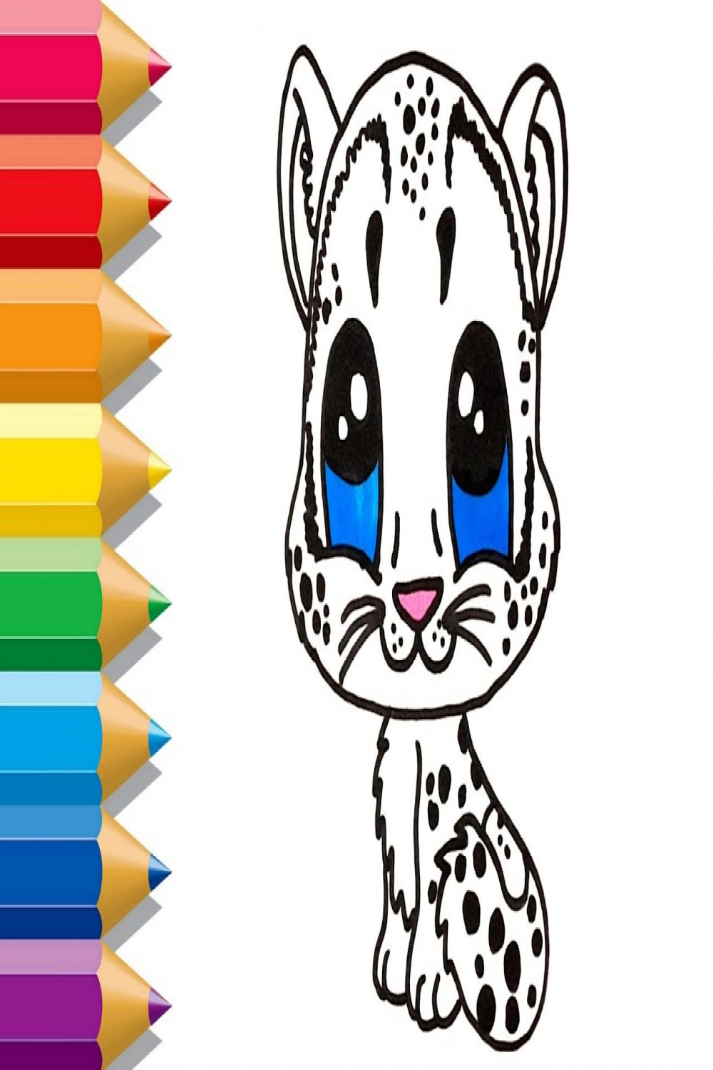 How to Draw Snow Leopard  Drawing for Kids  learning video for Children