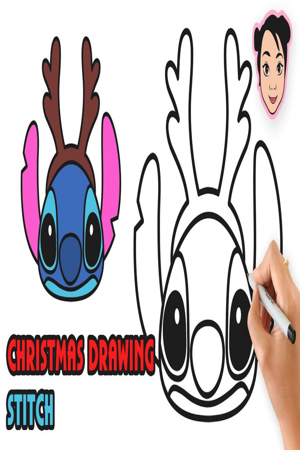 HOW TO DRAW STITCH  CHRISTMAS LILO AND STITCH - EASY STEP BY STEP