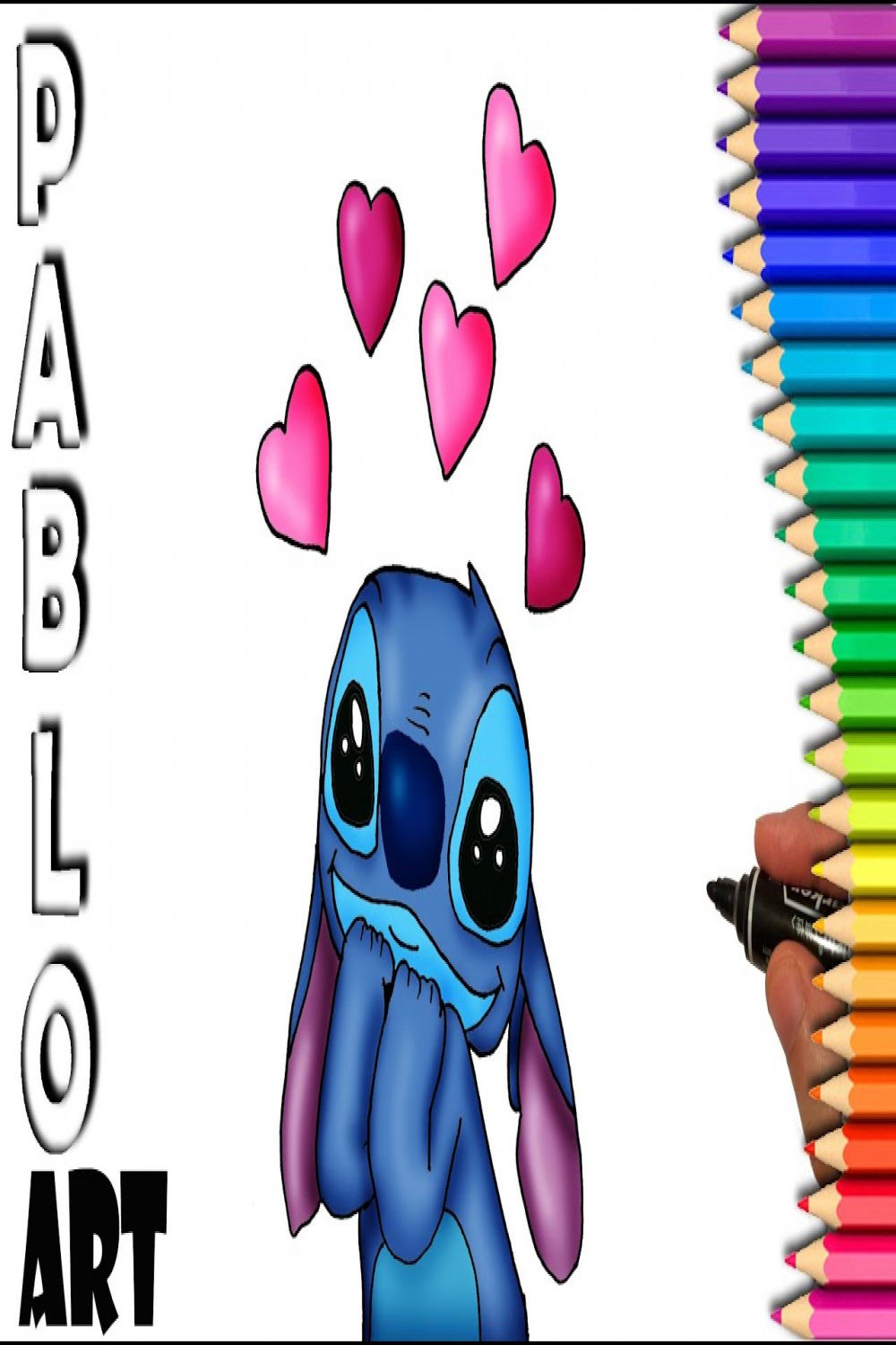How to Draw Stitch in love ❤️ from Lilo and Stitch Learn to Draw step by  step