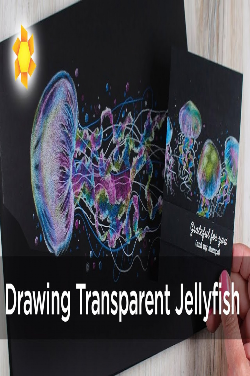 How to draw Transparent Jellyfish on Black paper