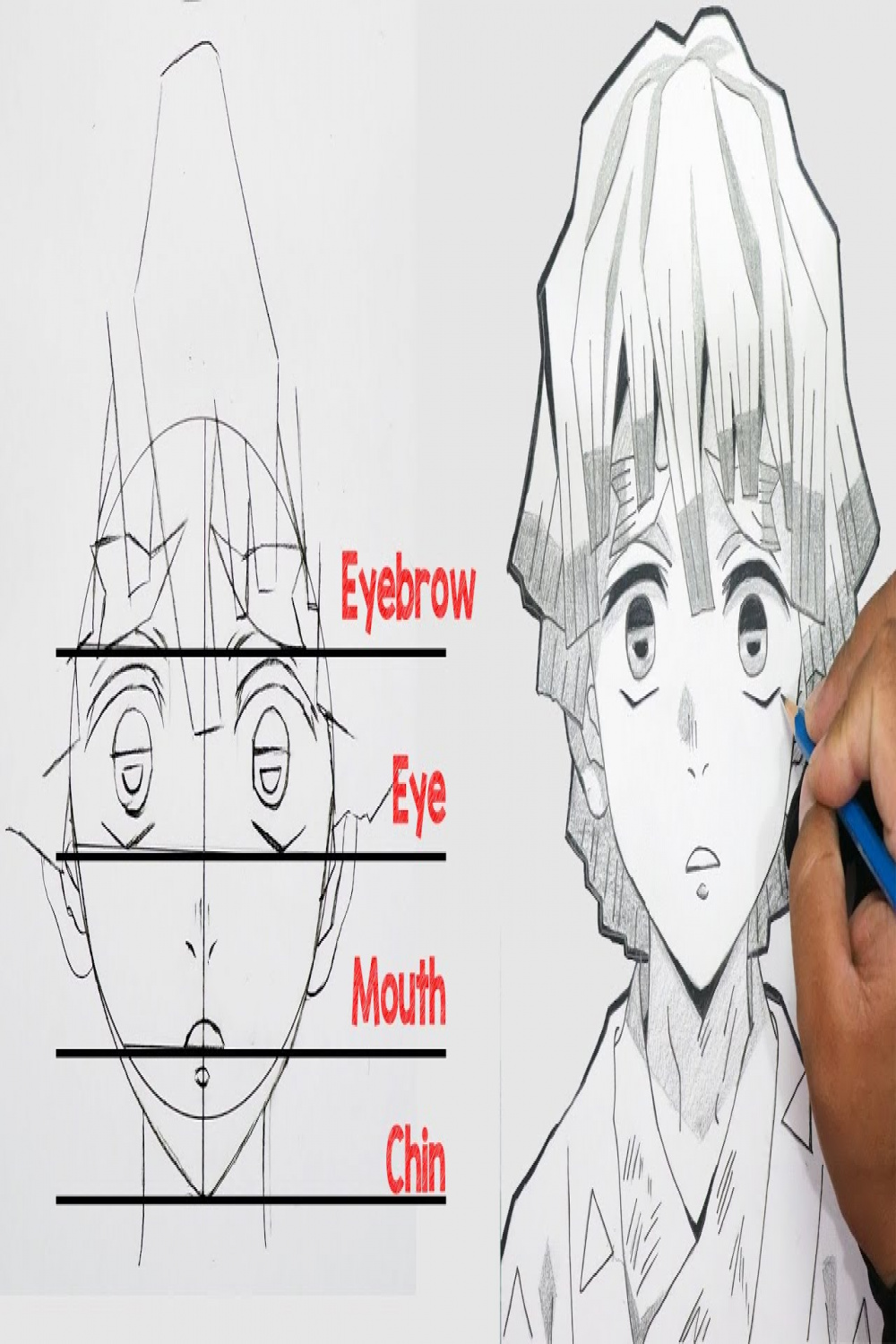 How to Draw Zenitsu Agatsuma Easy Step by Step (Kimetsu no Yaiba)