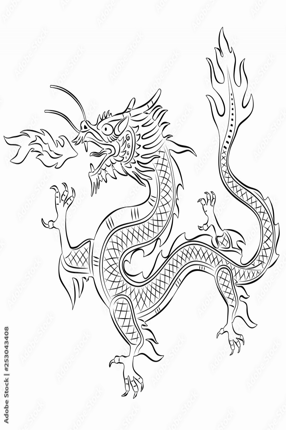 illustration of chinese dragon , vector draw Stock-Vektorgrafik
