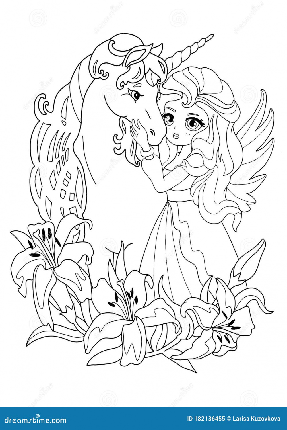 Illustration the Fairy and Unicorn Stock Illustration