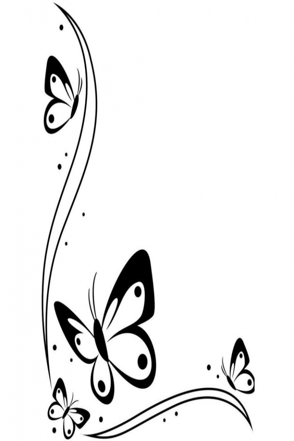 Image result for simple flower border drawings  Butterfly drawing