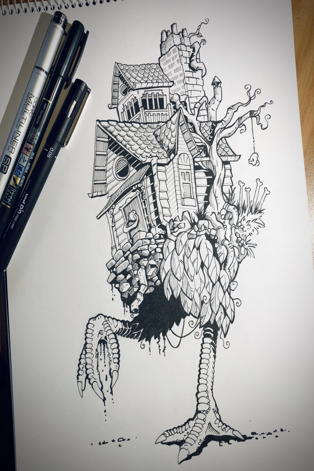 Inktober Day  - Enchanted - Baba Yaga