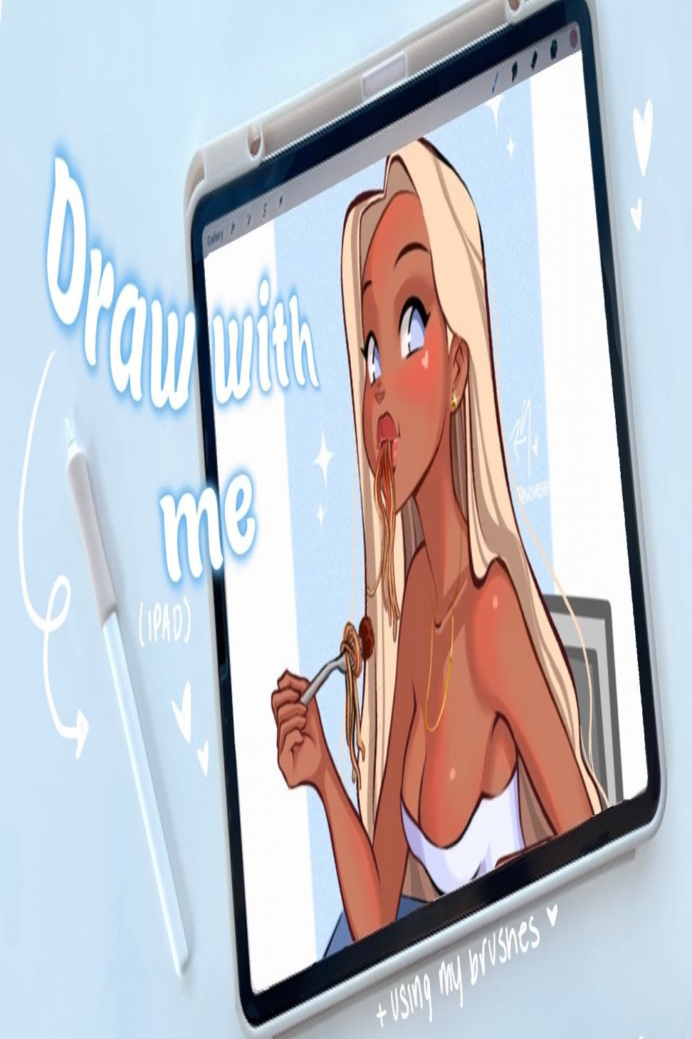 ✨ ipad draw with me - CUTE Spaghetti Girl ✨