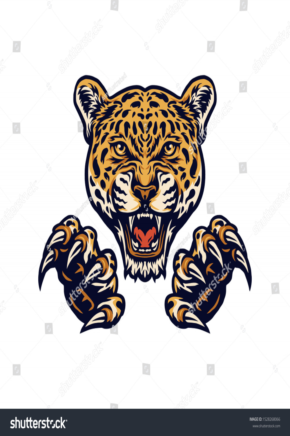 Jaguars Claws Illustrations Using Hand Drawing Stock Vector