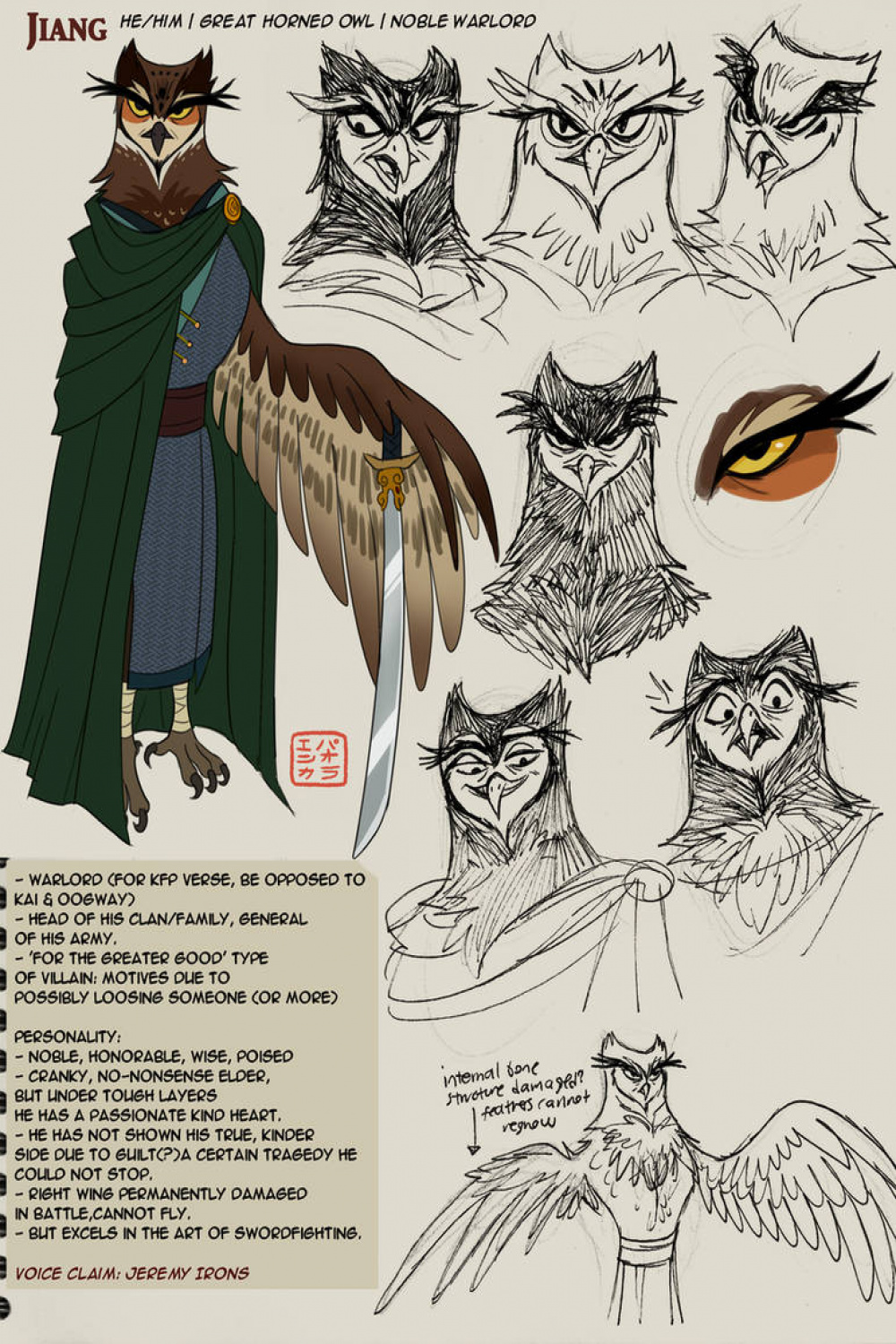 Jiang Owl Oc by kabuki-aku on DeviantArt