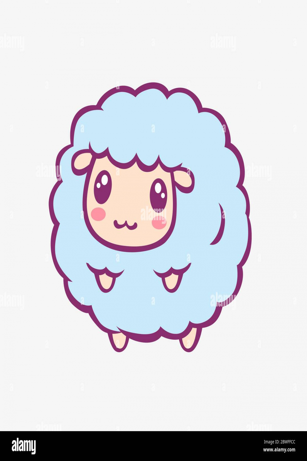 Kawaii cartoon sheep