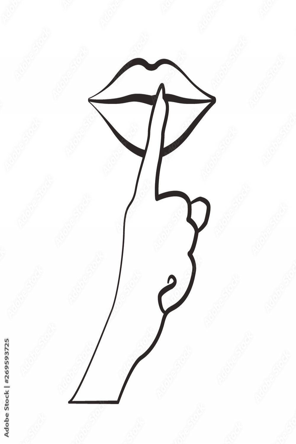 Keep silence silhouette icon