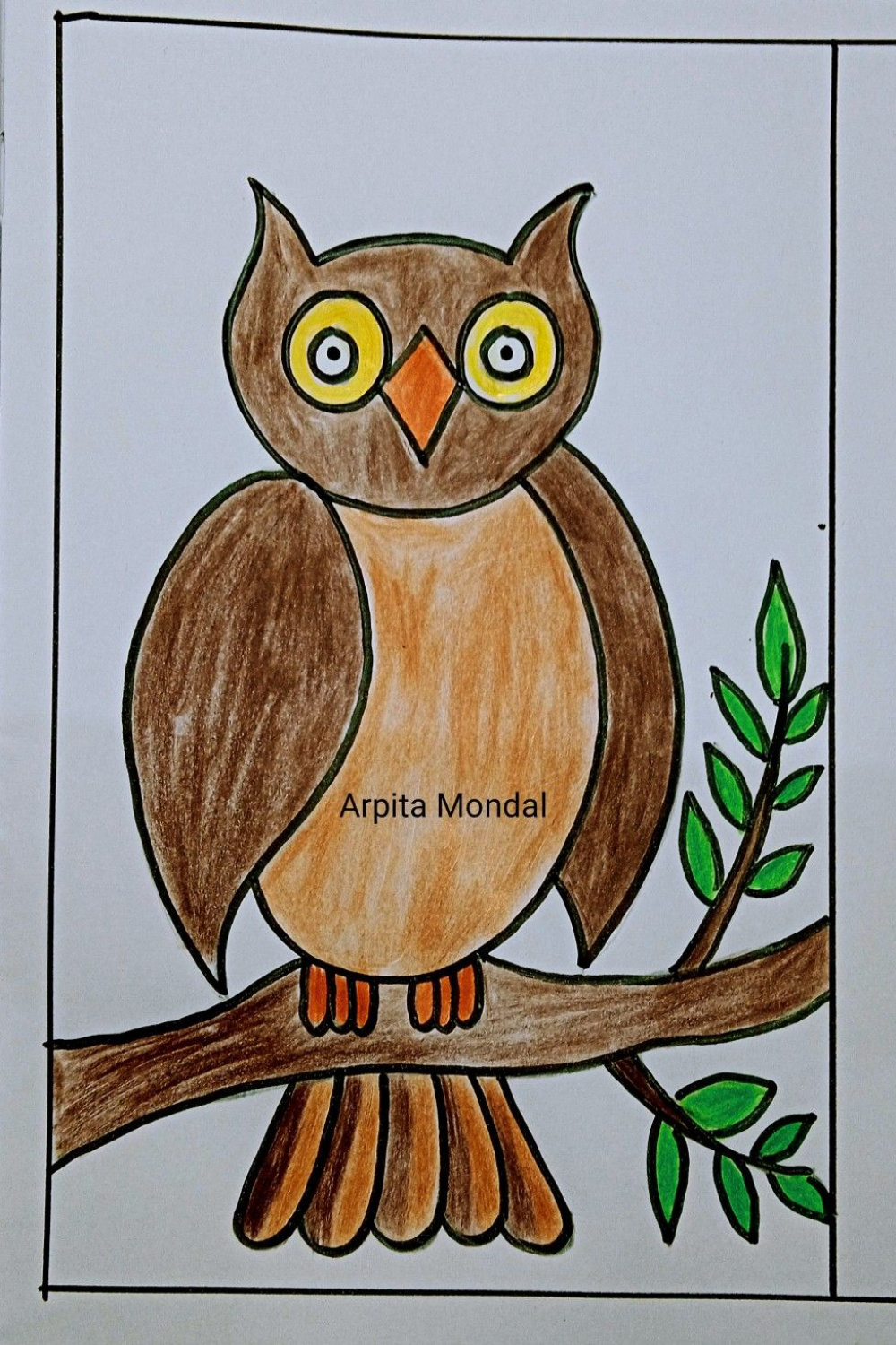 Kids drawing an owl  Illustration art kids, Art drawings for kids