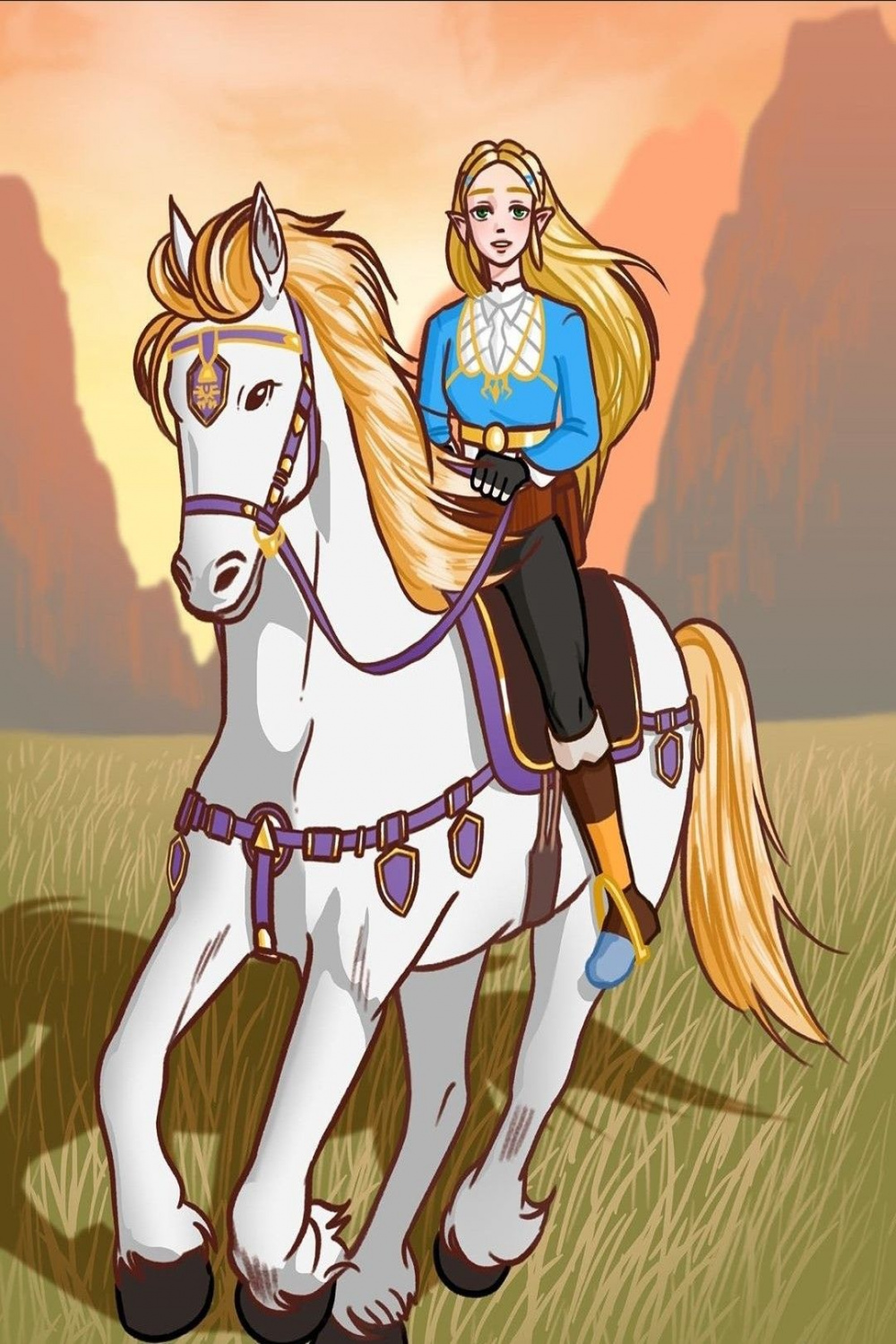 Legend of Zelda Breath of the Wild art > Princess Zelda on her