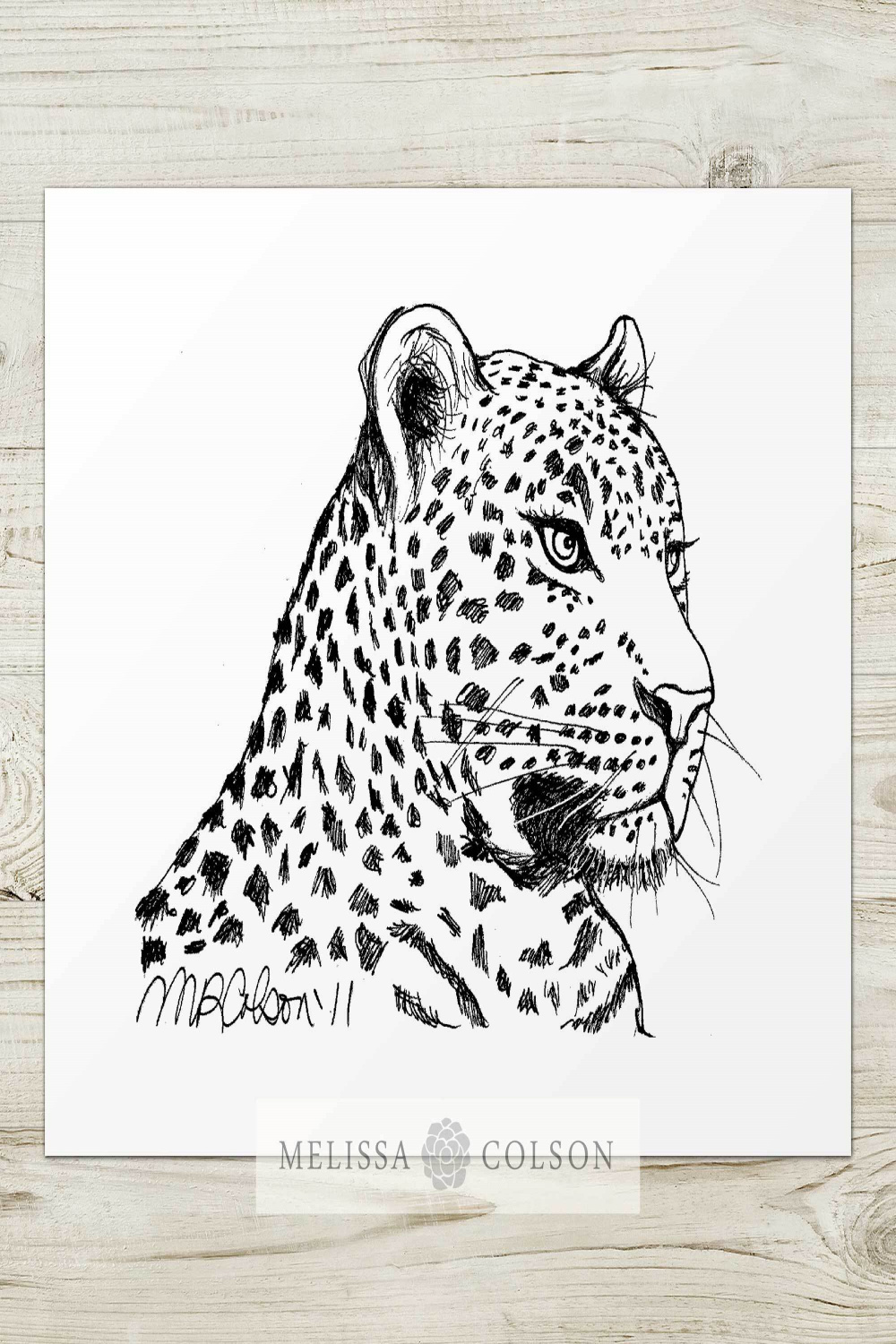 Leopard Pen and Ink Giclée Art Print