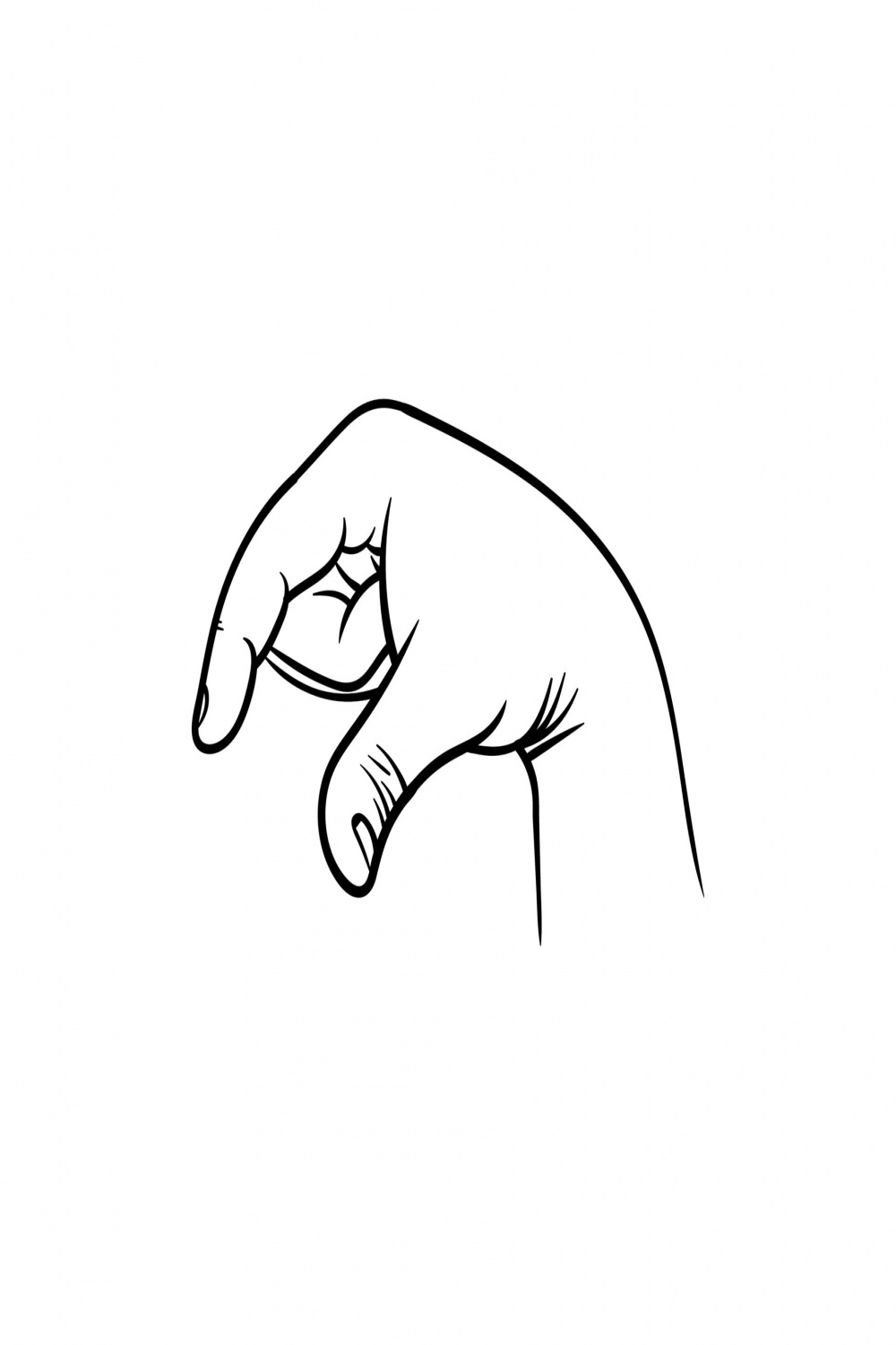 Letter q gesture hand illustration creative design  Vector
