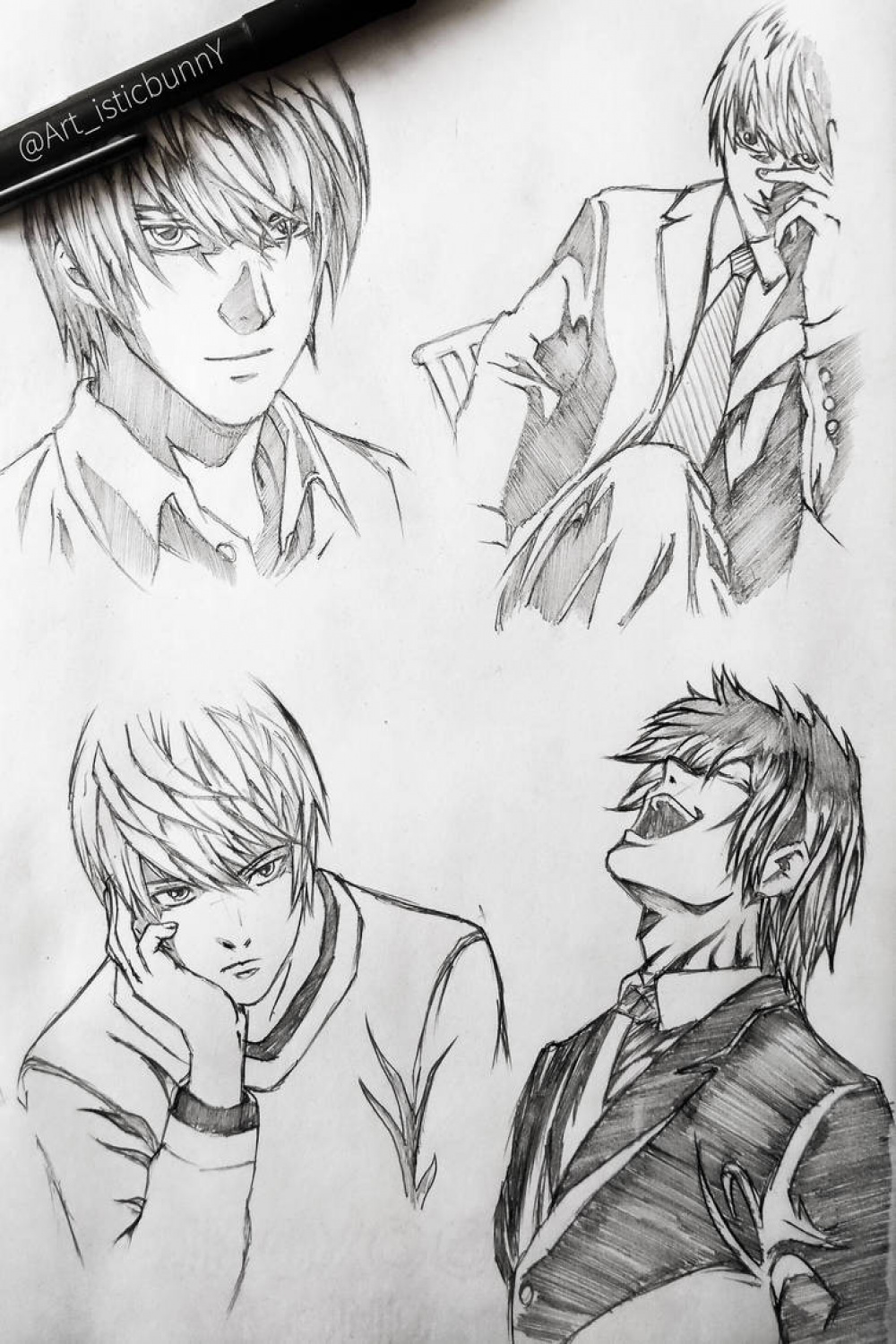 Light Yagami (pencil Sketch) by ArtisticbunnY on DeviantArt