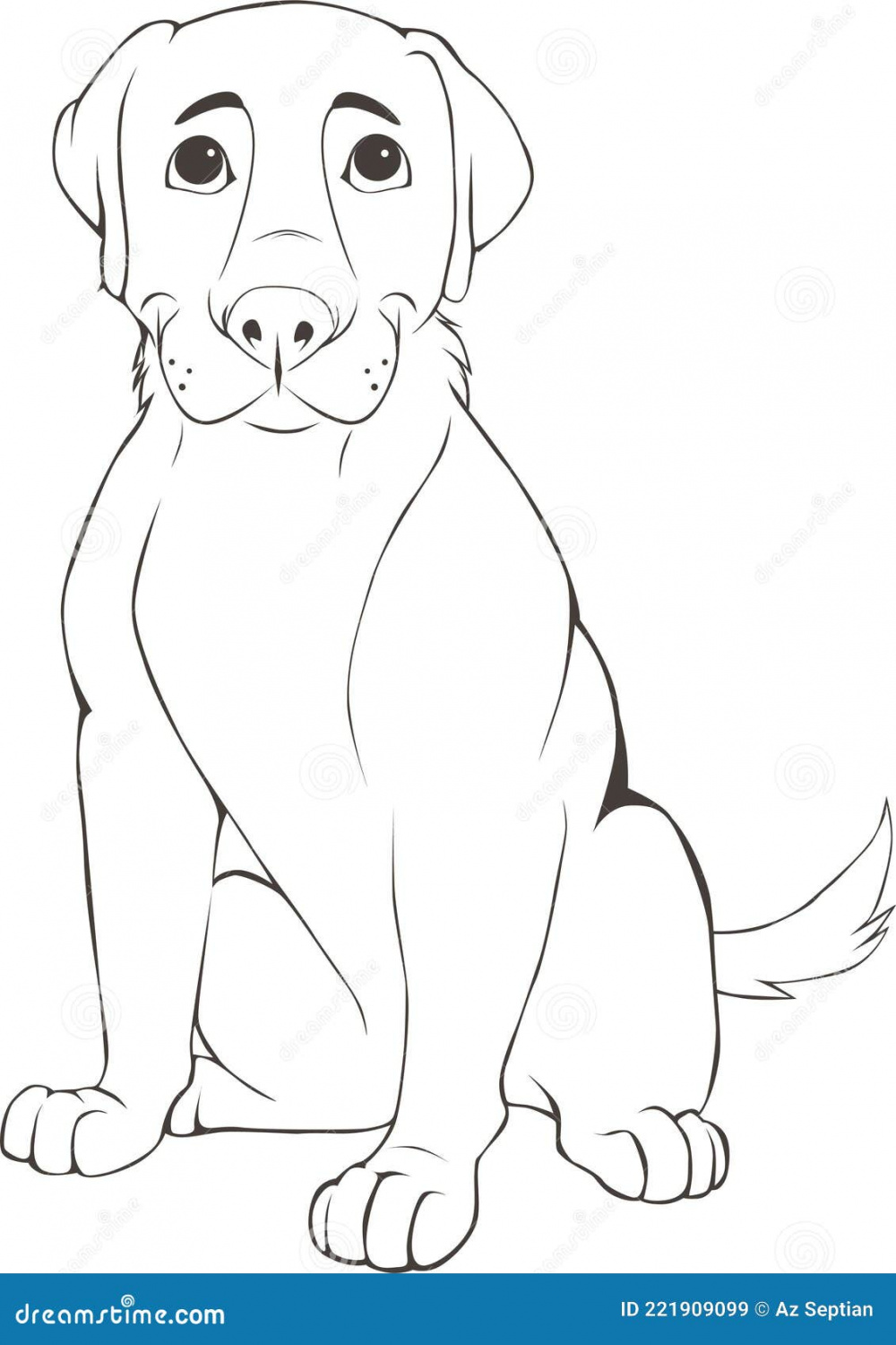 Line Art Cartoon Dog Vector Stock Vector - Illustration of