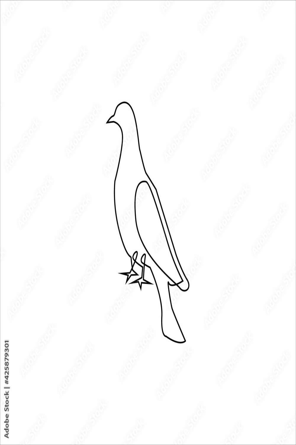 Line drawing pigeon tattoo