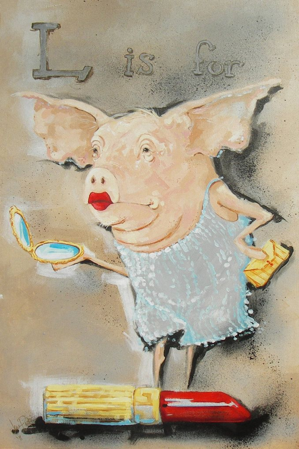 Lipstick on a Pig  Pig painting, Pig art, Cute pigs