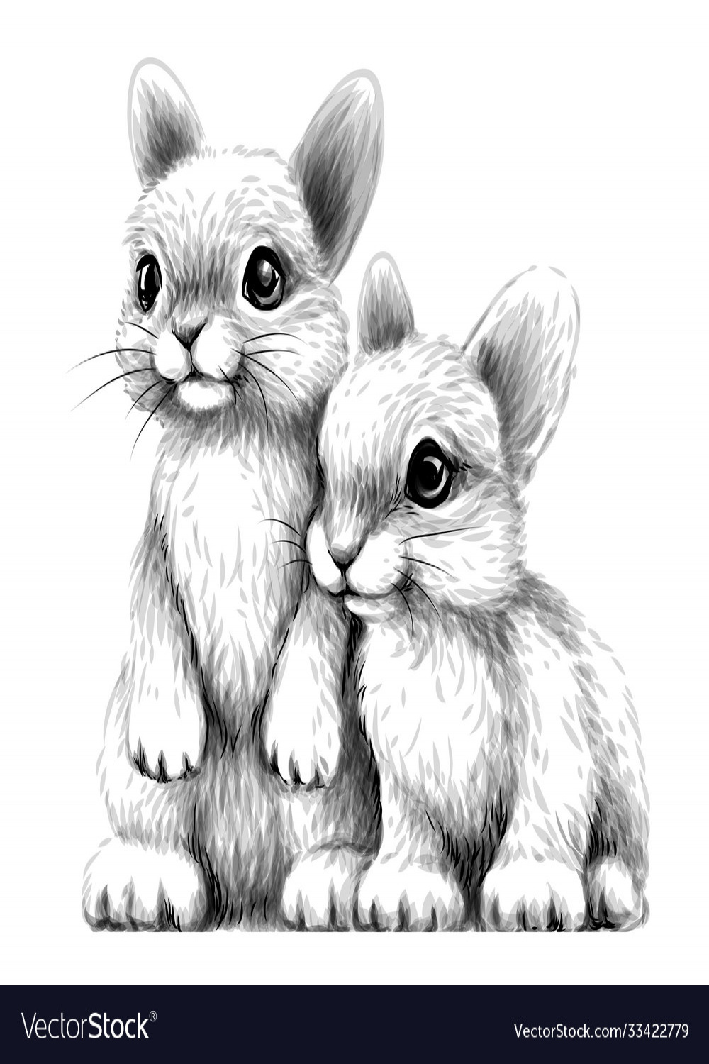 Little rabbits wall sticker Royalty Free Vector Image