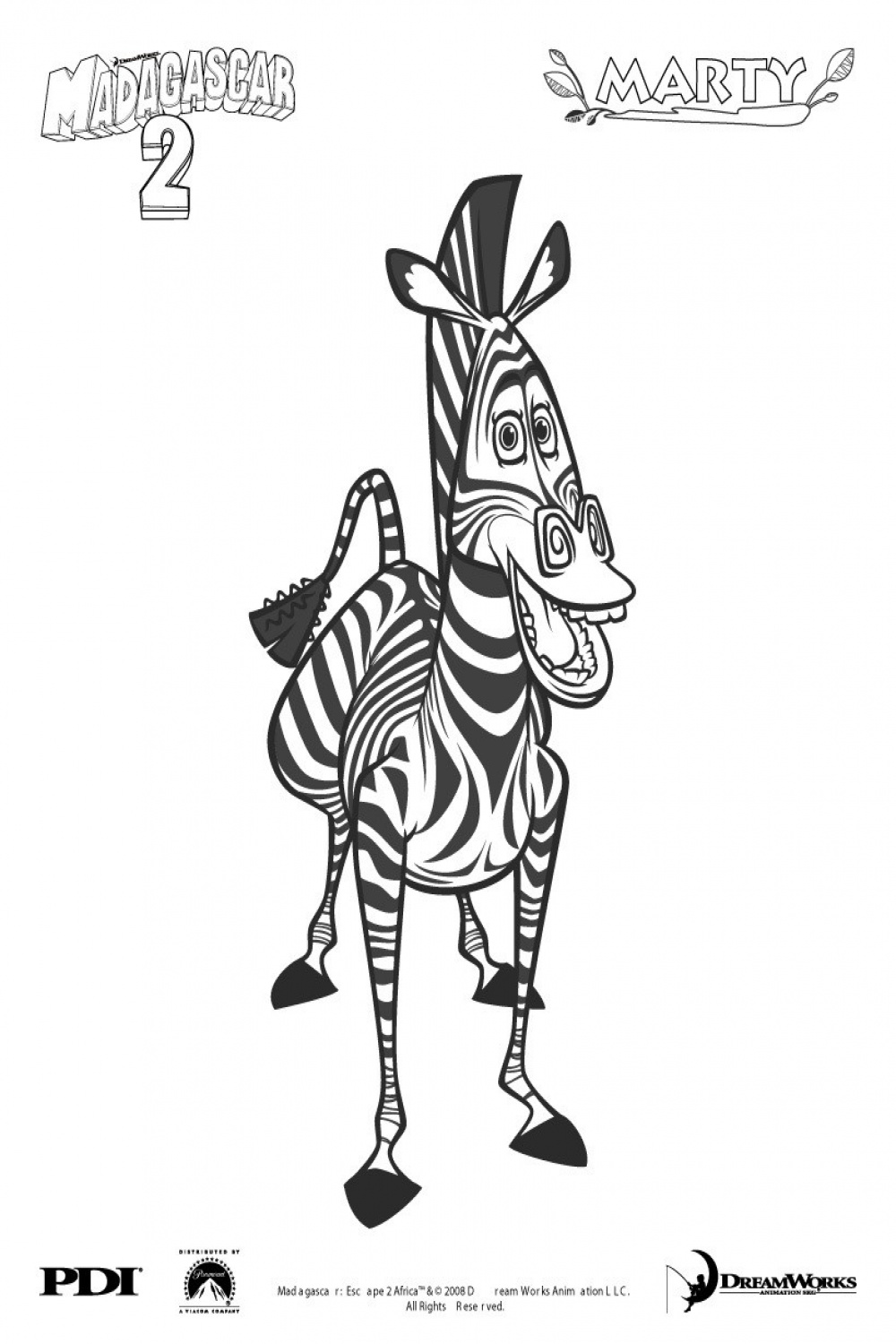 Madagascar : marty das zebra zum ausmalen zum ausmalen - de