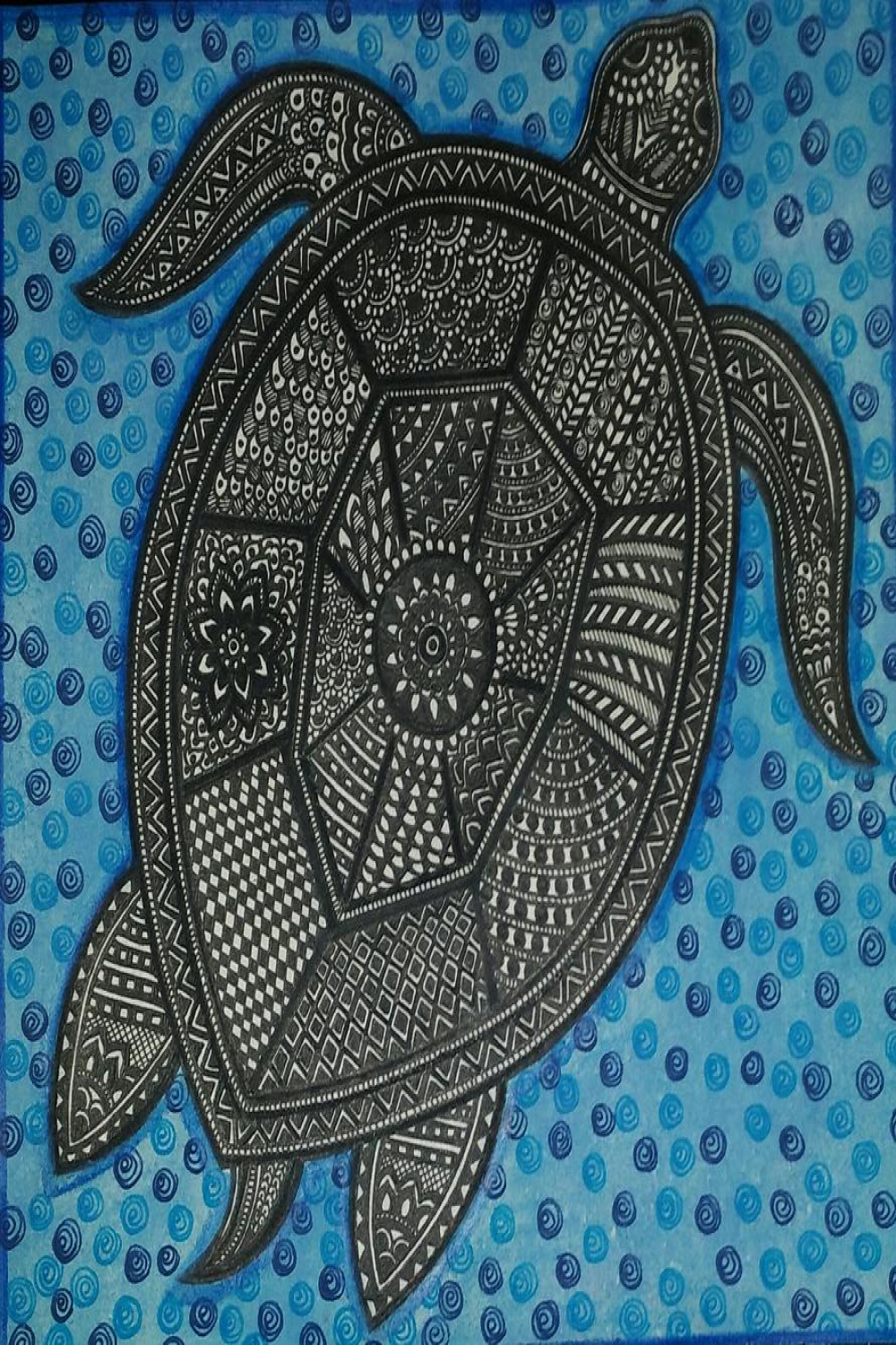 Madhubani-The Turtle by Pooja Jain