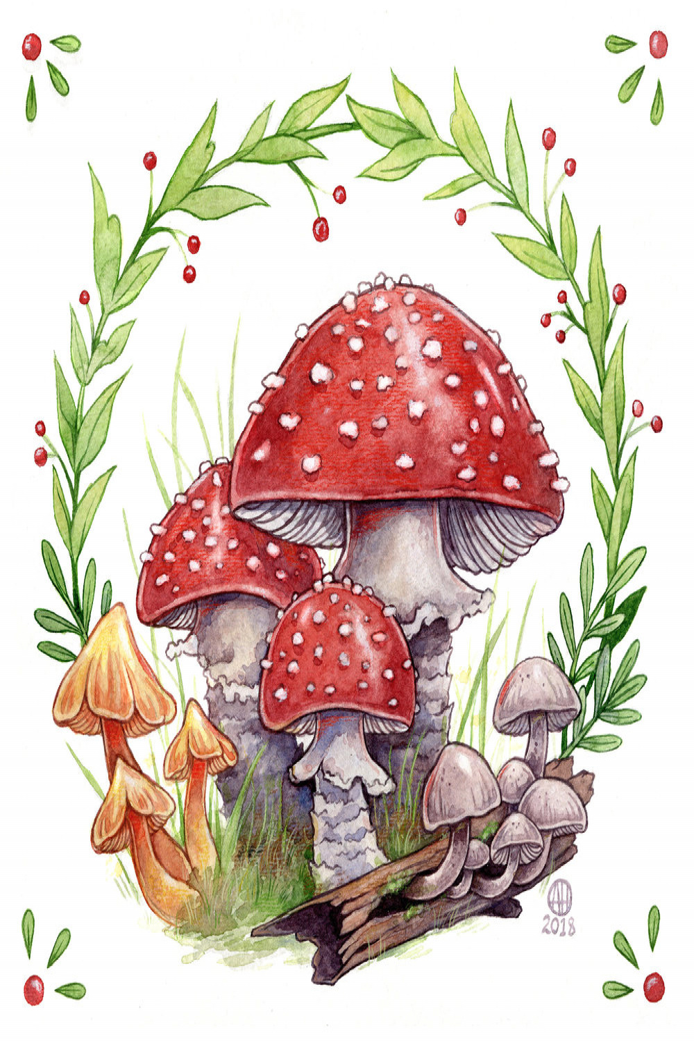 Magical Mushrooms Art Print — Ashley Hull Illustration & Design