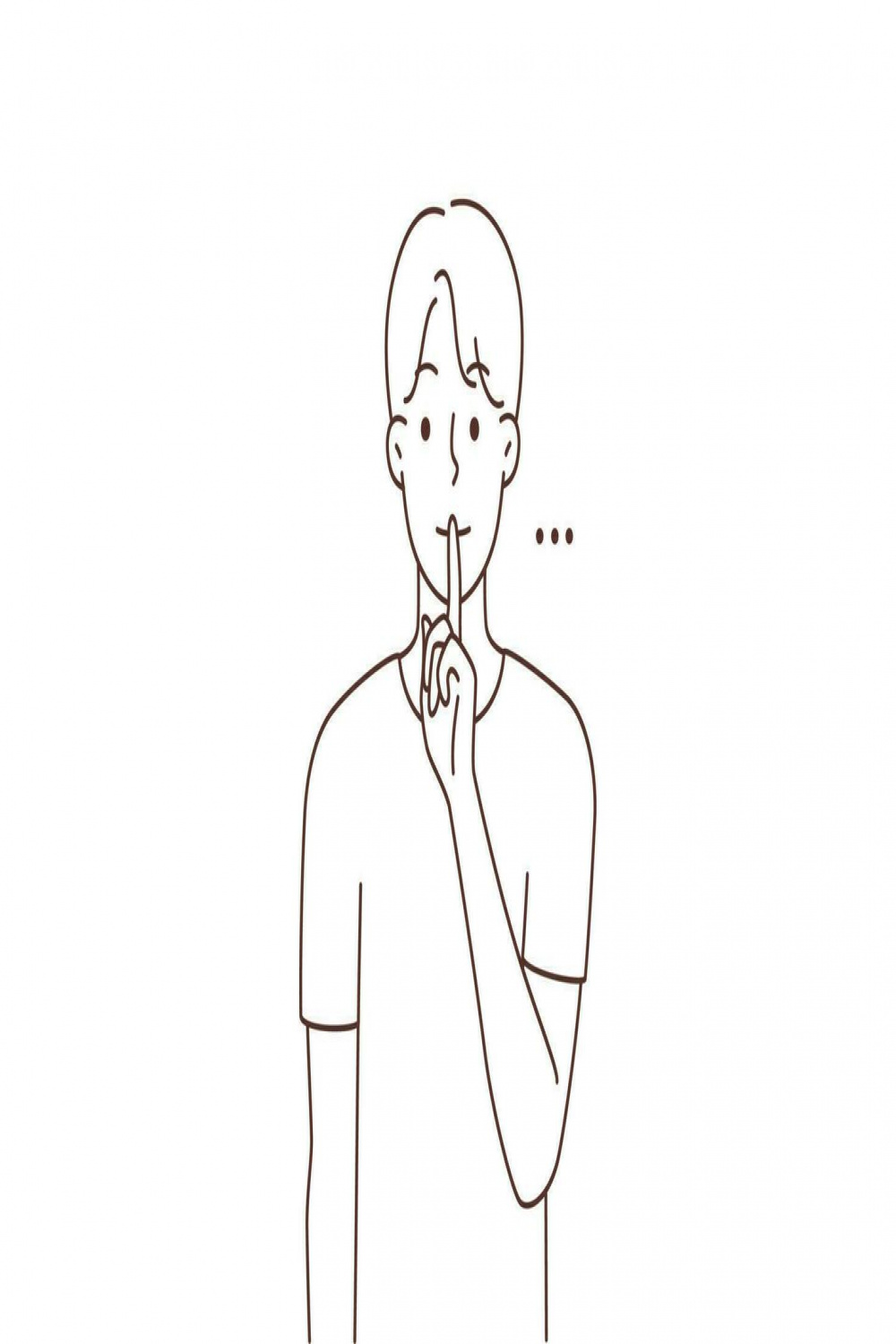 Man holding finger at lips ask be quiet