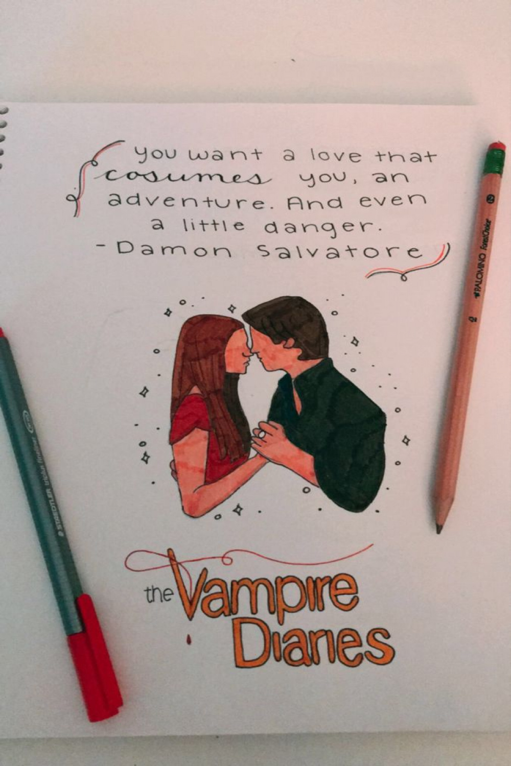 my drawing  Vampire diaries movie, Vampire drawings, Vampire