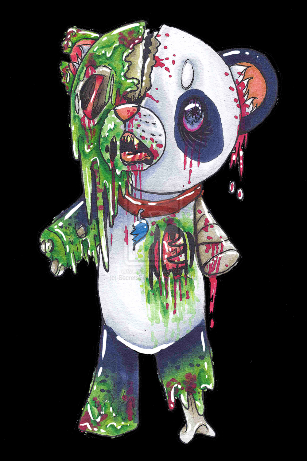 Mystical Zombie Panda Illustration