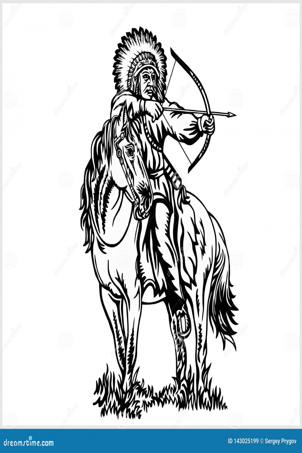 Native American - Rider on Horse