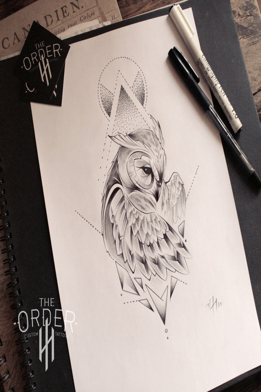 Neo Traditional Owl Sketch – The Order  Tatuagem de coruja