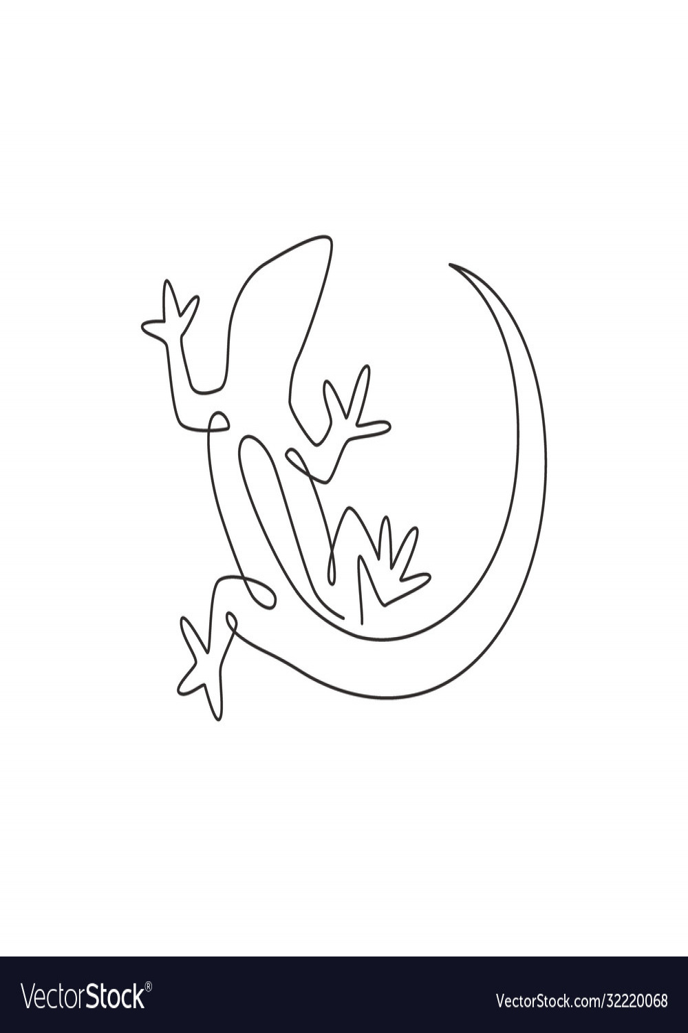 One single line drawing adorable desert lizard Vector Image