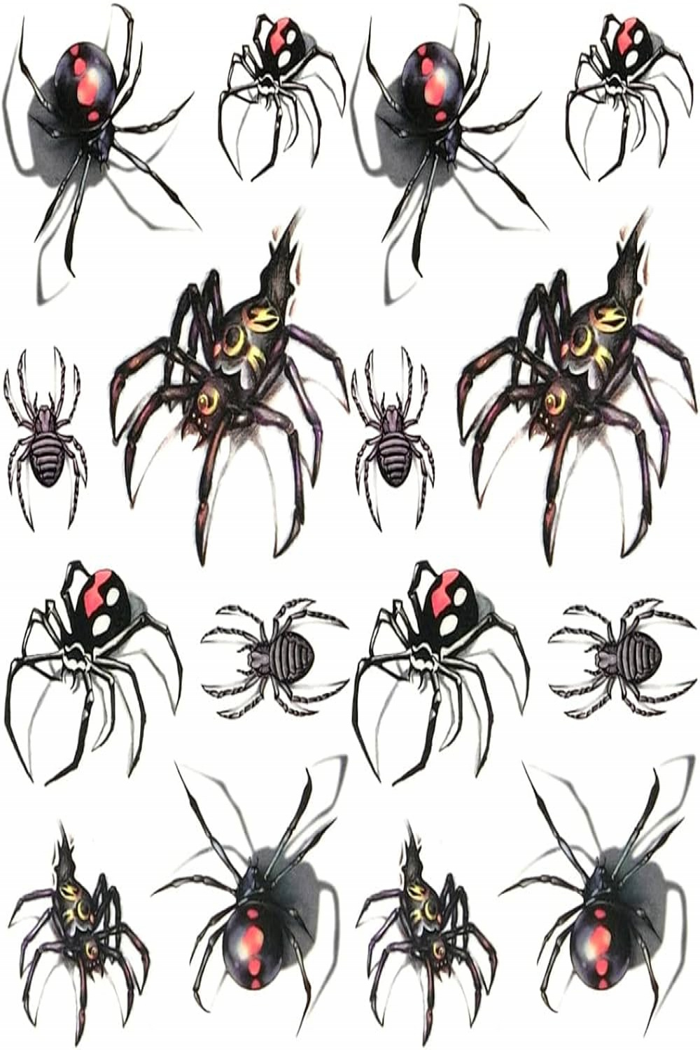 Oottati Small Cute Temporary Tattoo Spider D Halloween (Set of )