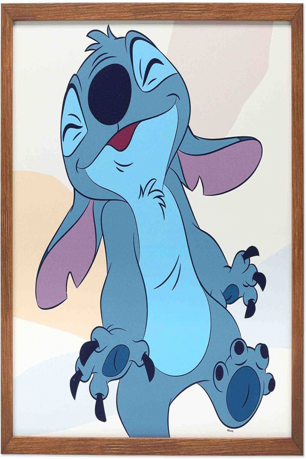 Open Road Brands Disney Lilo and Stitch Happy Stitch Framed Wooden Wall  Decor - Large Stitch Picture for Home Decoration