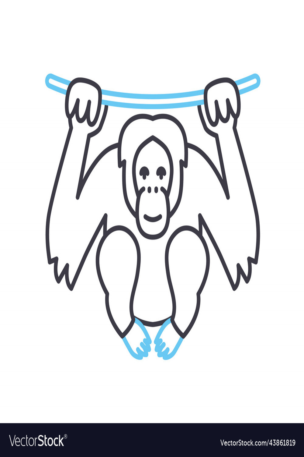 Orangutan line icon outline symbol Royalty Free Vector Image