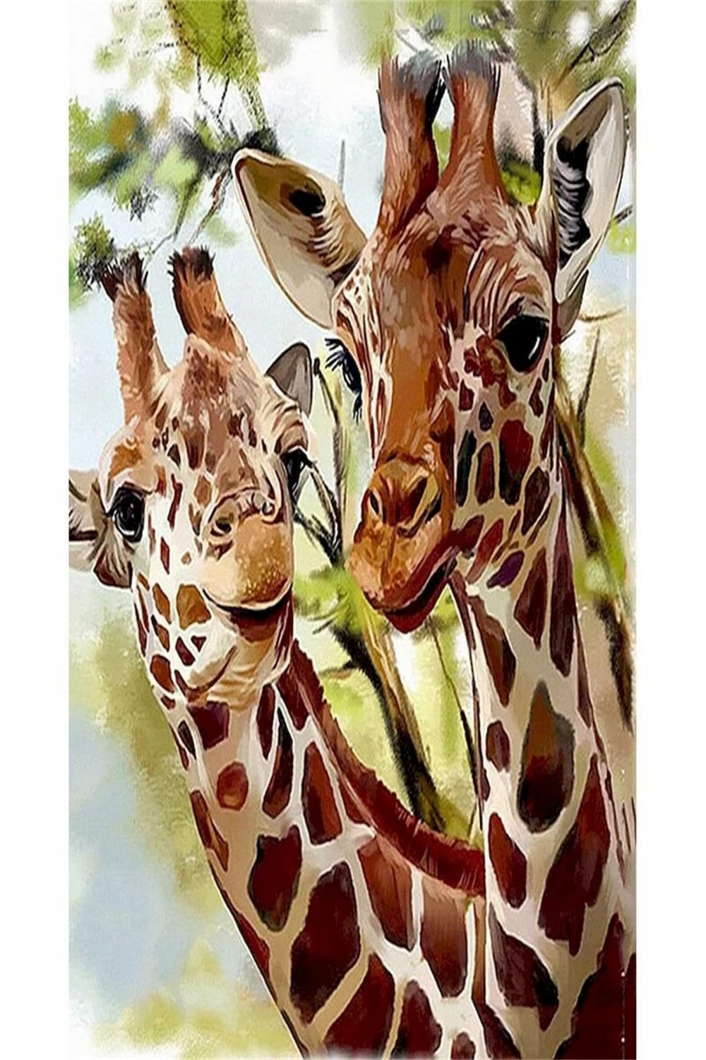 Paint by Numbers Adults, Animals Giraffe DIY Hand Painted Oil Painting  Canvas Kits with Brushes Acrylic Pigment Drawing for Adults Children Paint  by