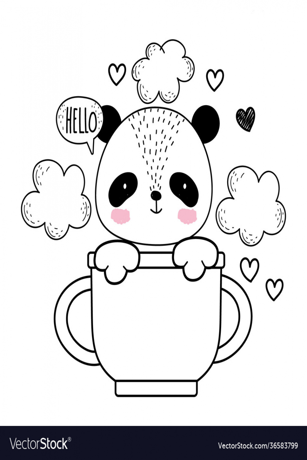 Panda on cup Royalty Free Vector Image - VectorStock