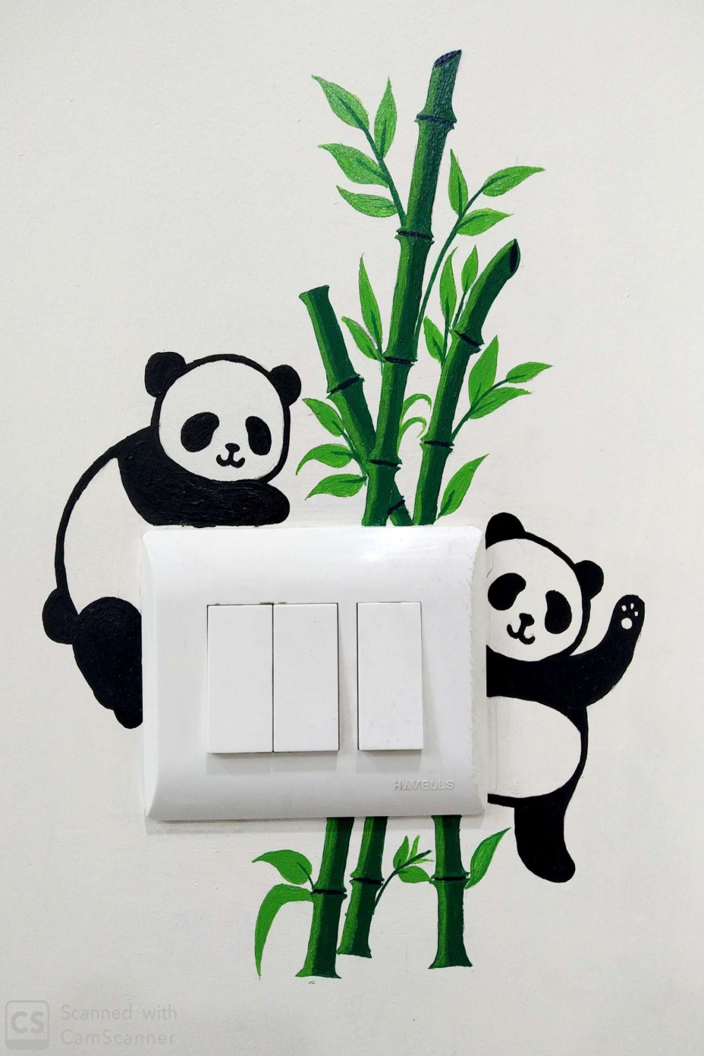 Panda Switch board art  Wall painting, Simple wall paintings, Diy