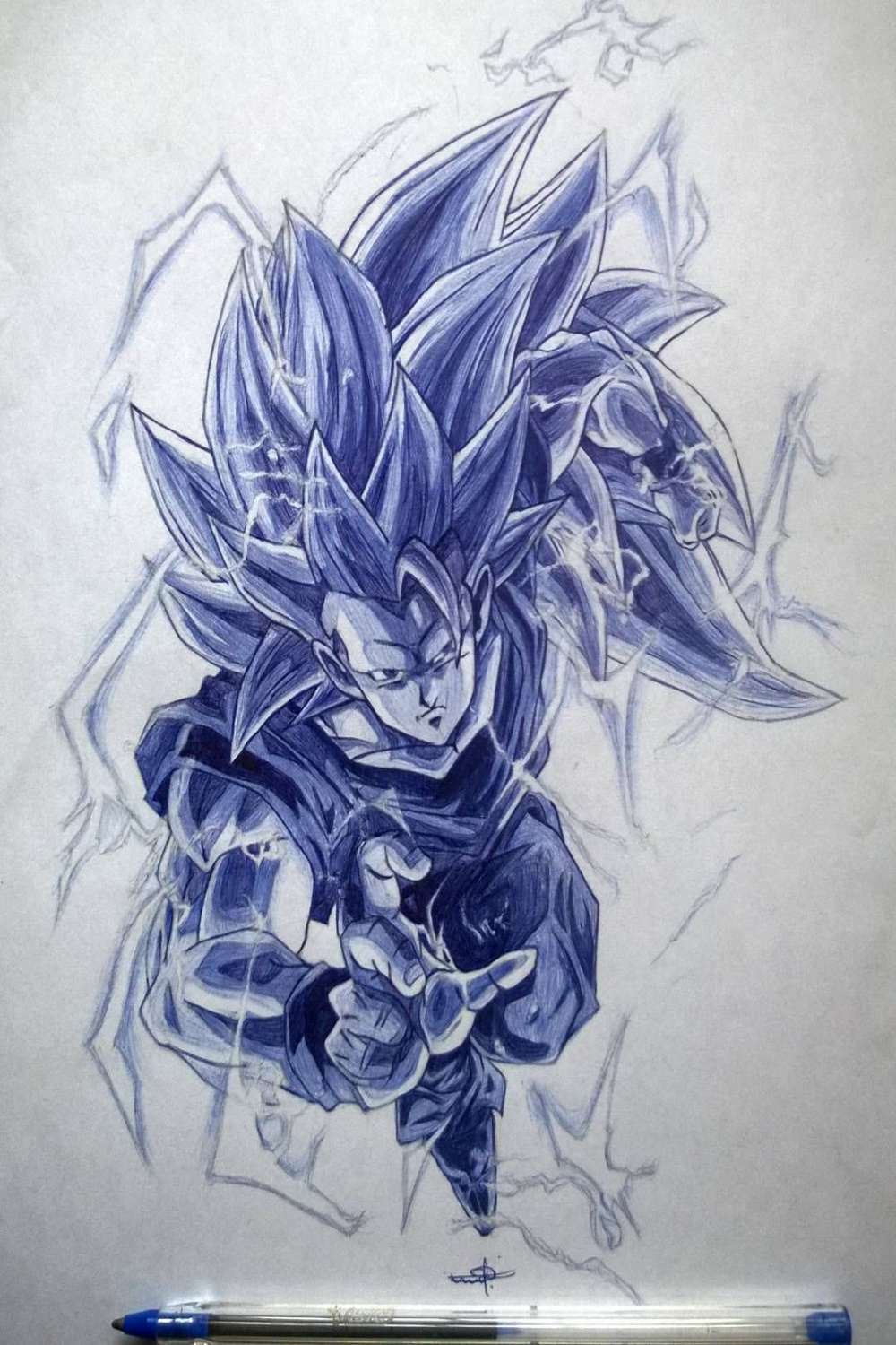 Pen drawing of Goku (Super Saiyan )