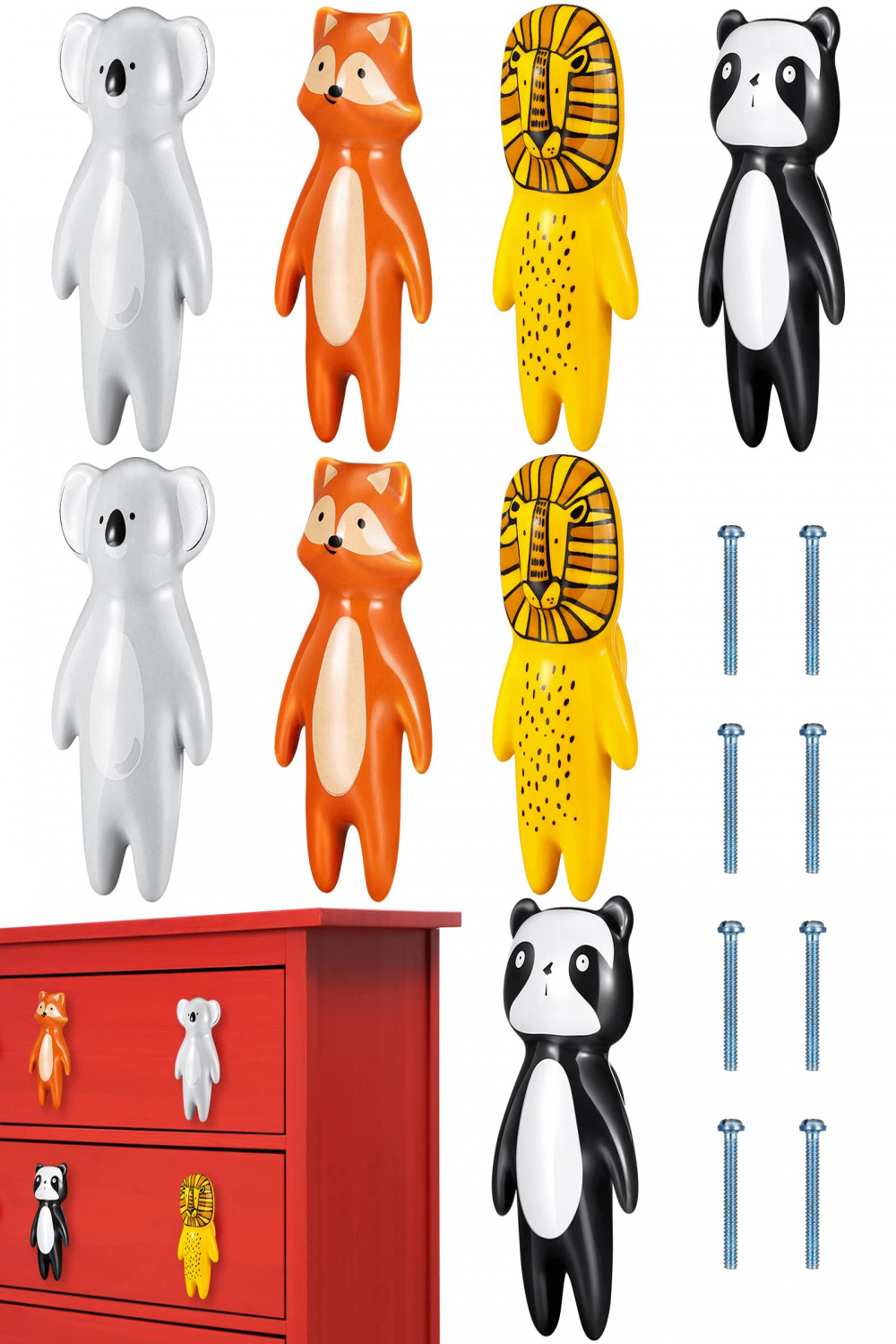 Pieces Cute Animal Knobs Kids Handles Ceramic Knobs Child Drawer