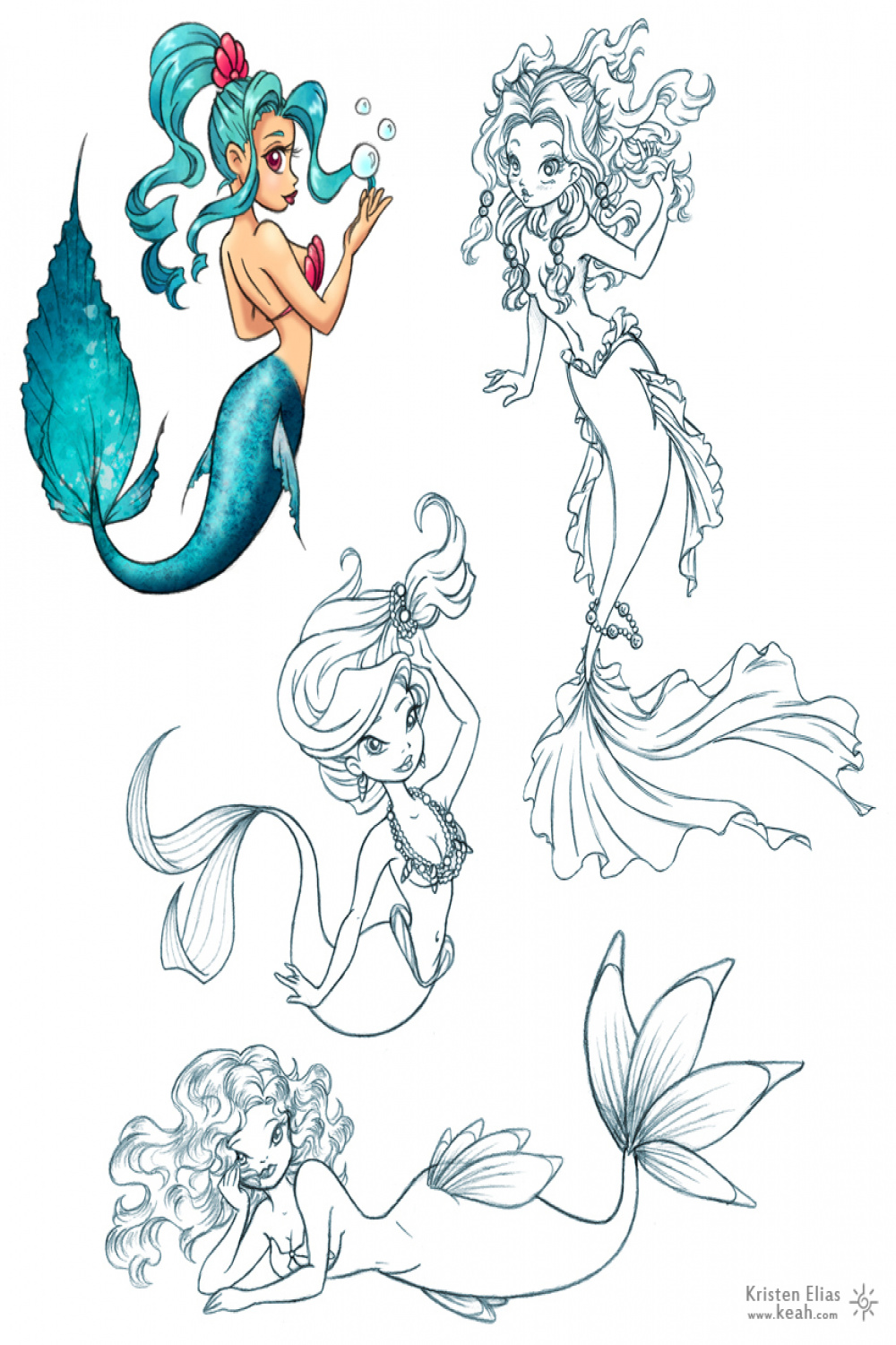 Pin-up Mermaids by Keah on DeviantArt