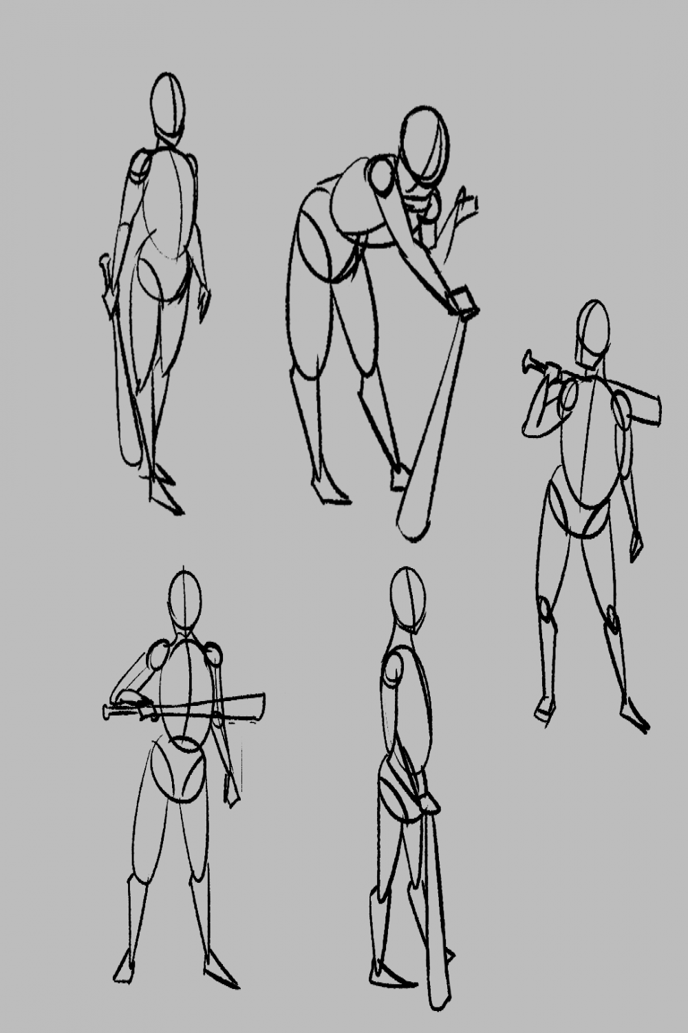 Poses holding a bat by RhoviArt on DeviantArt