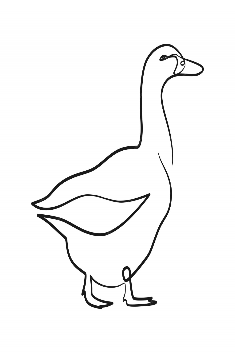Premium Vector  Duck continuous line art drawing