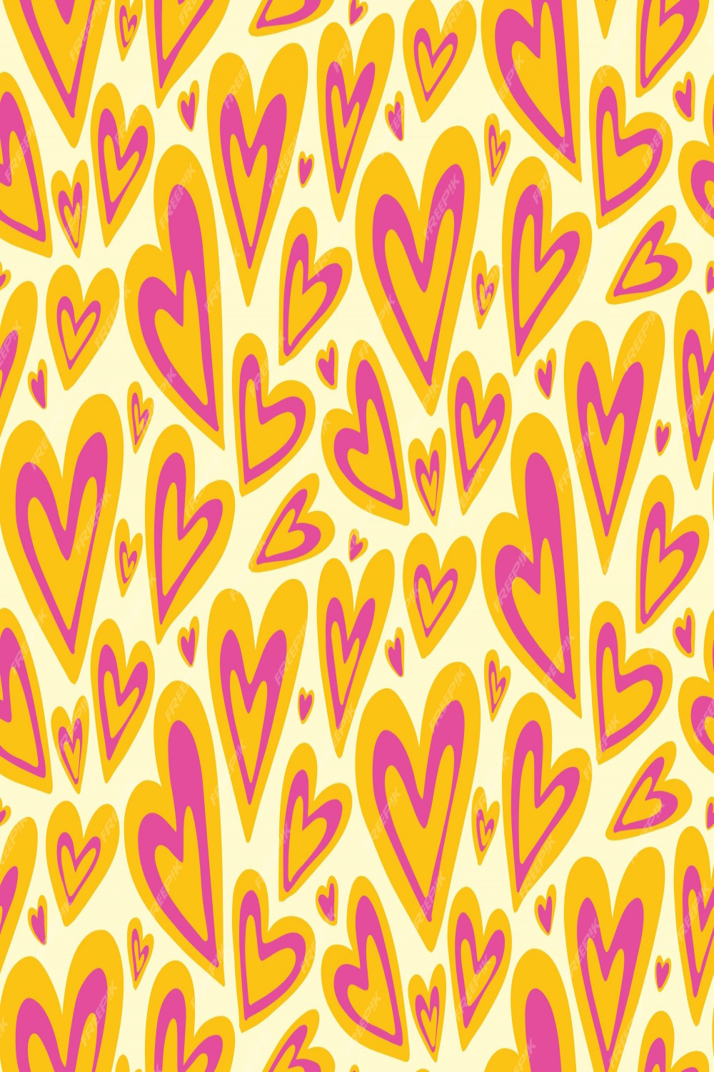 Premium Vector  Groovy purple yellow hearts yk s seamless