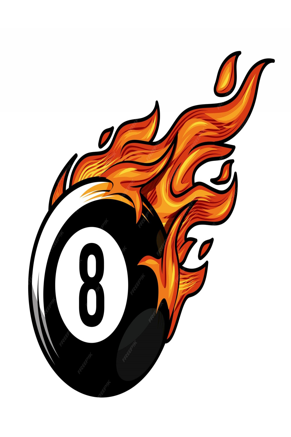 Premium Vector  Hot billiard ball number eight fire logo