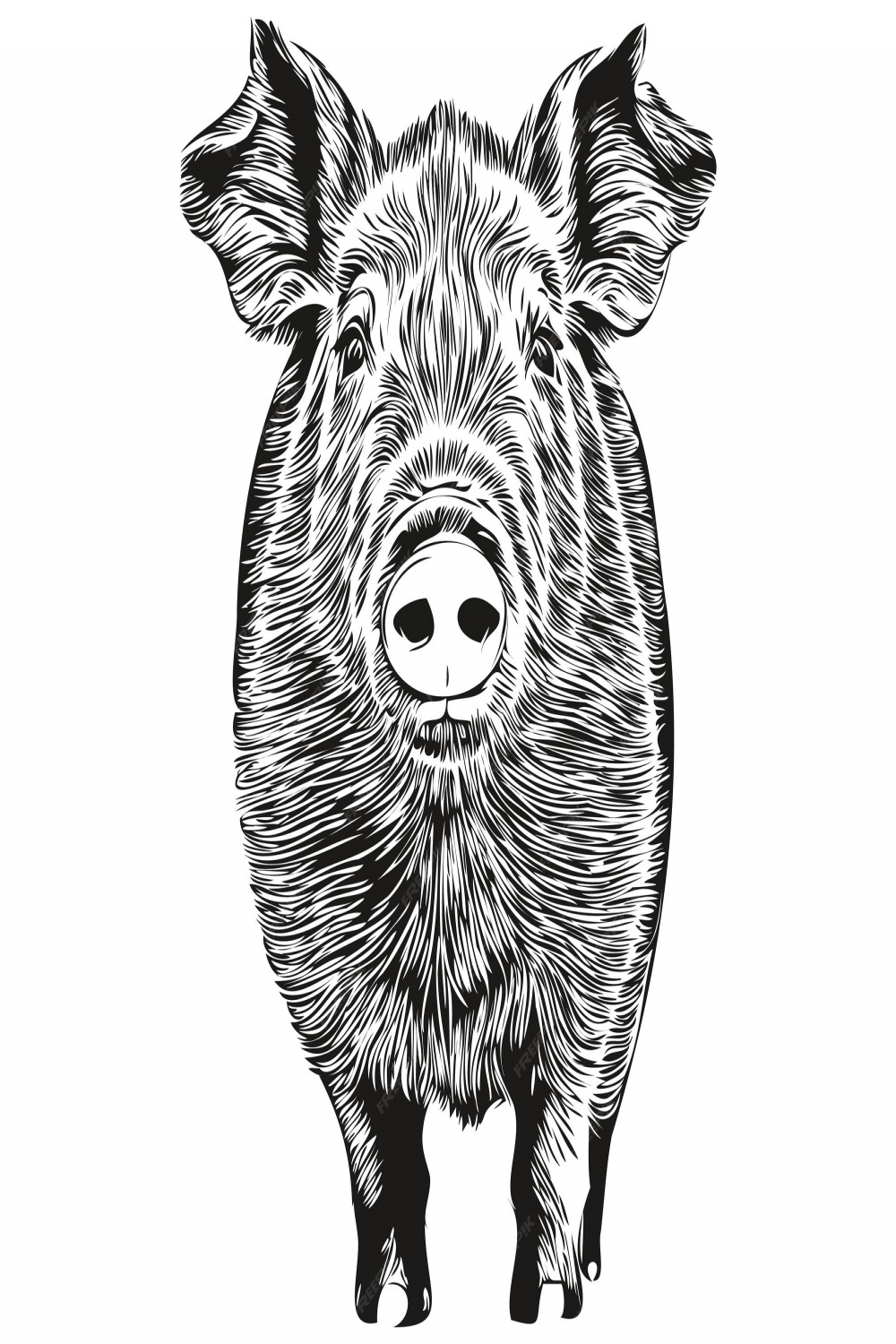 Premium Vector  Pig vector illustration line art drawing black