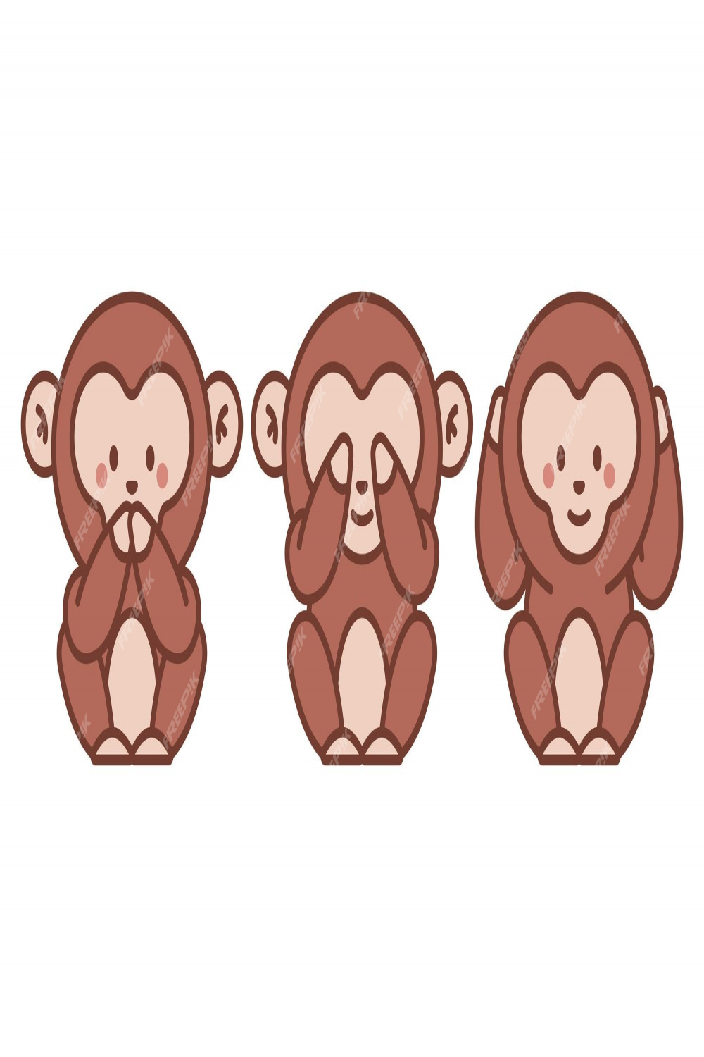 Premium Vector  Three wise monkeys vector cartoon illustration