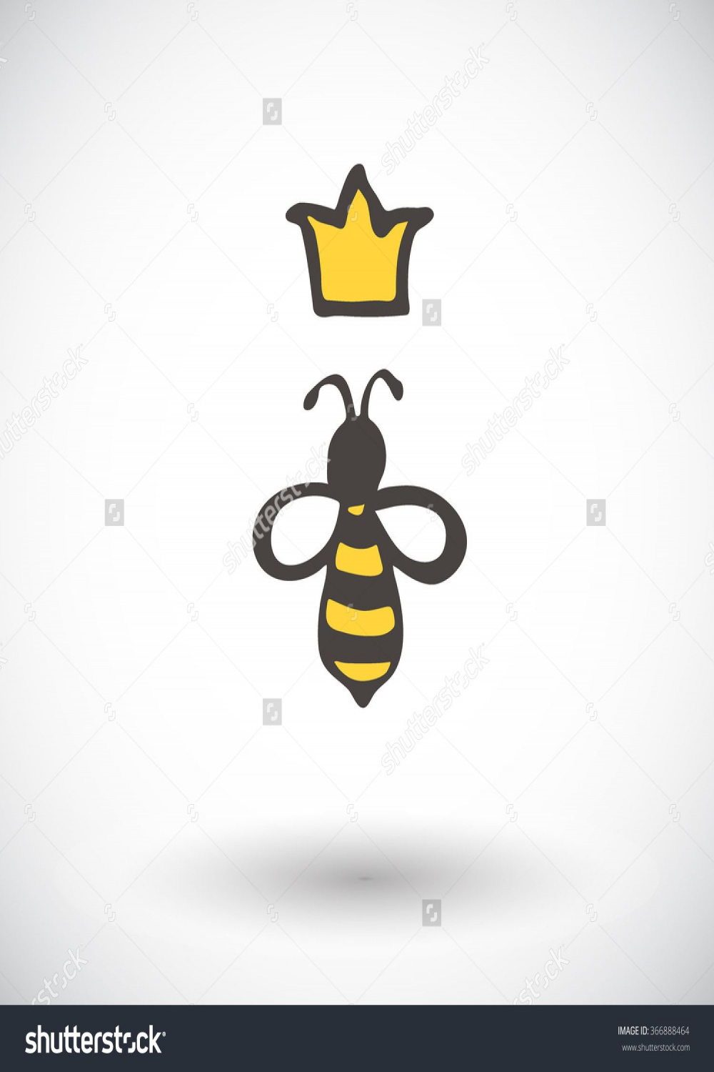Queen Bee Sketch Hand Drawn Cartoon Stock Vector (Royalty Free